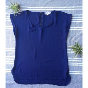 Sheer Navy blue top. Sz. M. Comfy and lightweight